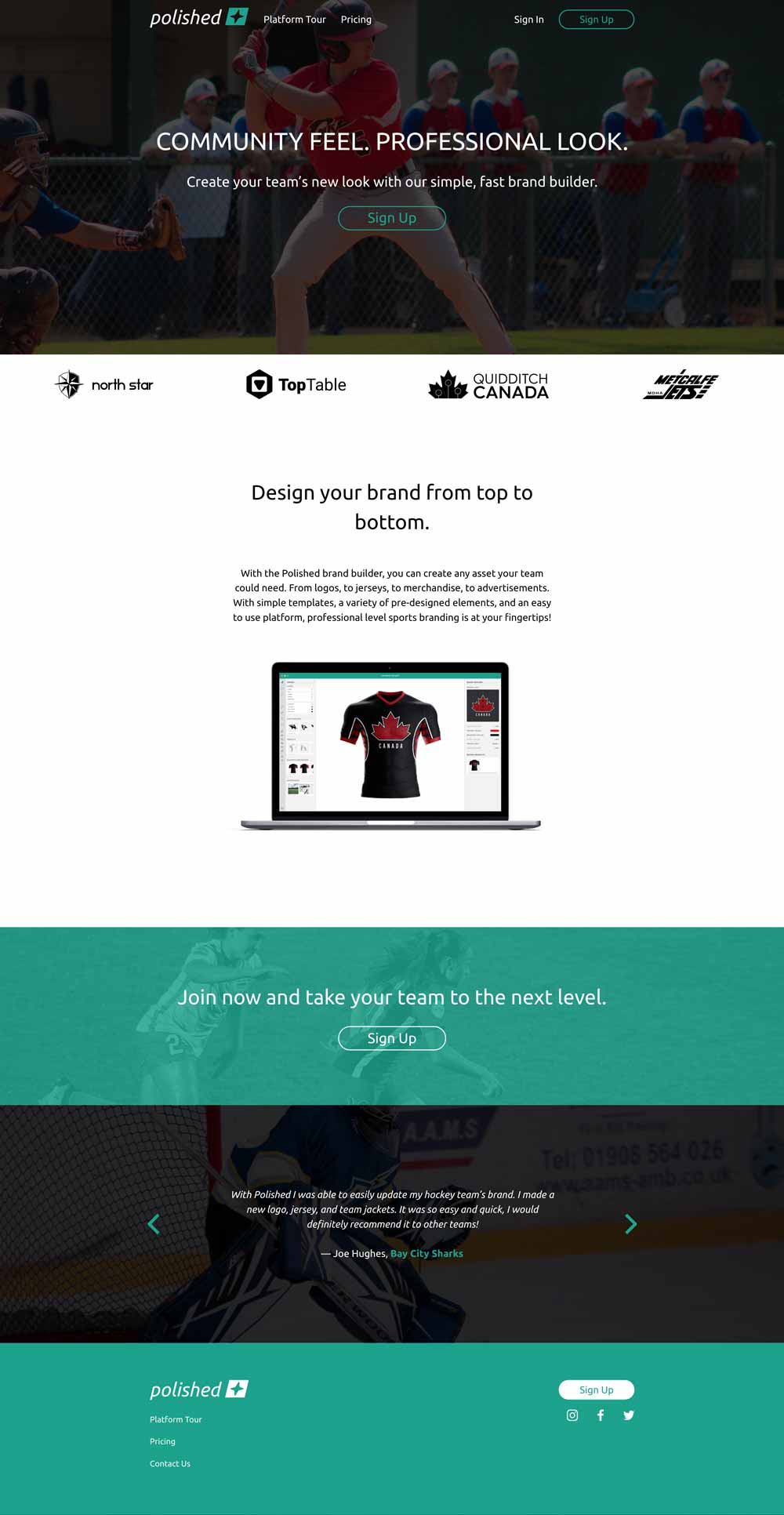 Screenshot of the new Polished website design homepage.