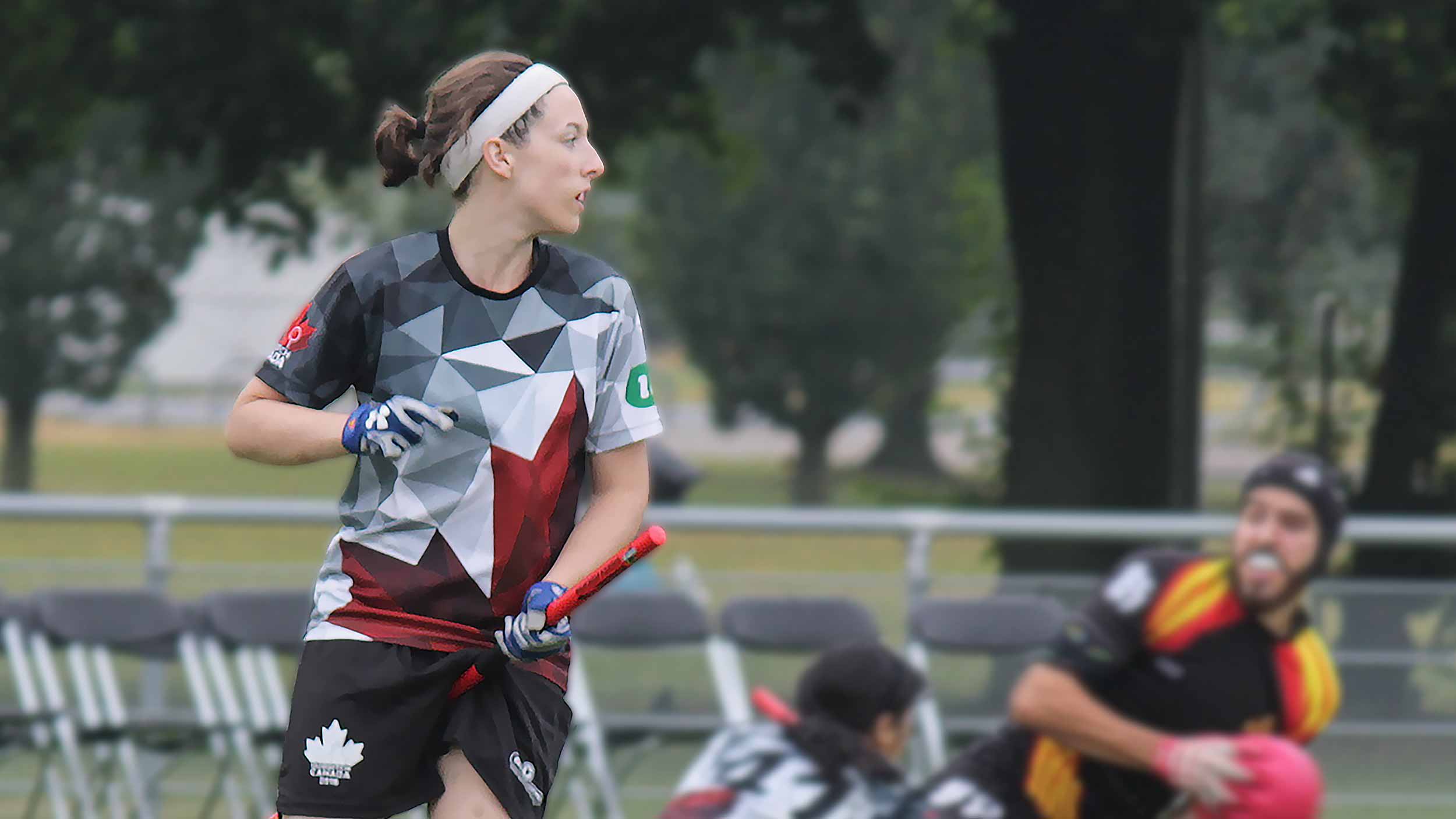 Photo of Quidditch Canada player in 2016 jersey.