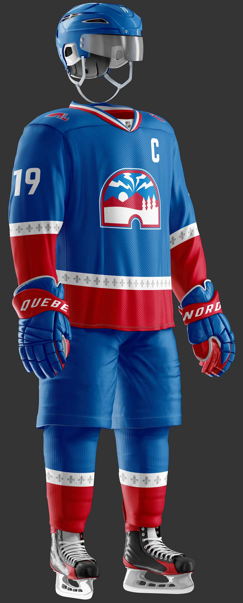 Quebec Nordiques Uniform - The crest increases in size, and the numbers are  now trimmed in red. (SportsLogos.Net)