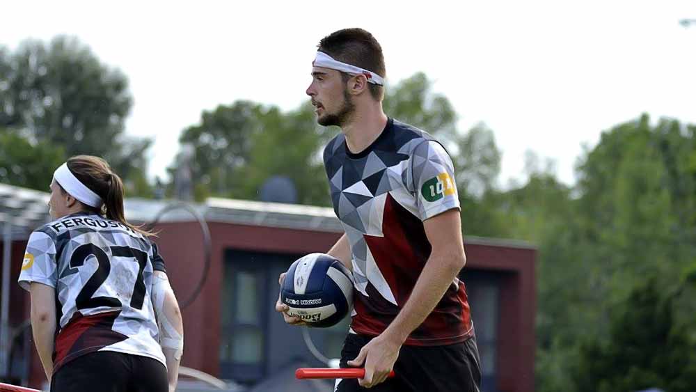 Side view of Quidditch Canada player.